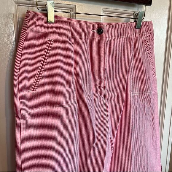 NEW WOMENS Christopher & Banks PINK & WHITE PINSTRIPE DENIM SKIRT SIZE 6 - Picture 3 of 6